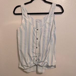 PacSun striped tank buttons tie